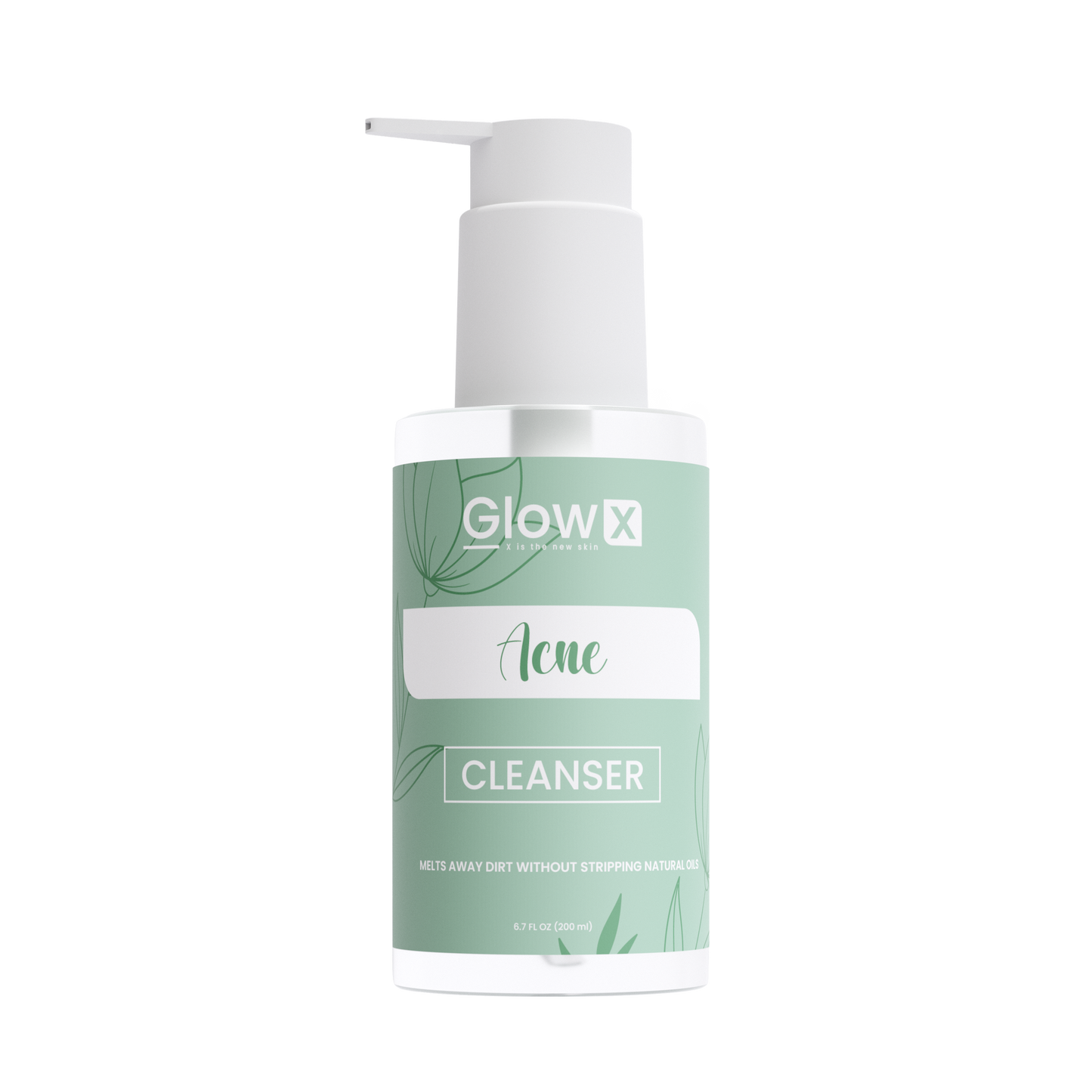 Glowx Acne Cleanser bottle on a white background