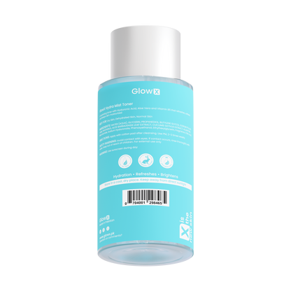 Glowx Blue bottle with white cap on a white background
