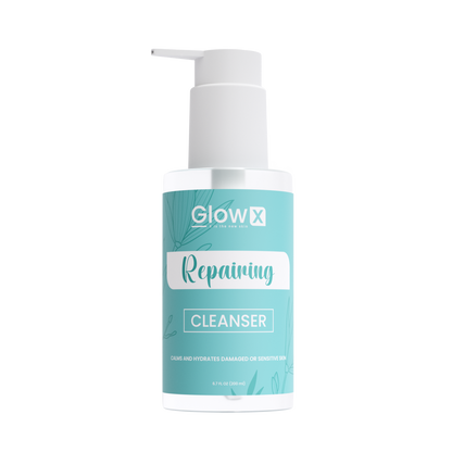 Glowx Repairing Cleanser bottle on a white background