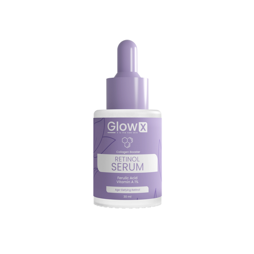 Glowx Retinol Serum bottle on a white background