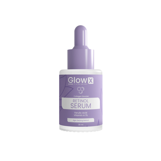 Glowx Retinol Serum bottle on a white background