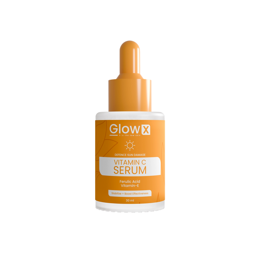 GlowX Vitamin C Serum bottle on a white background